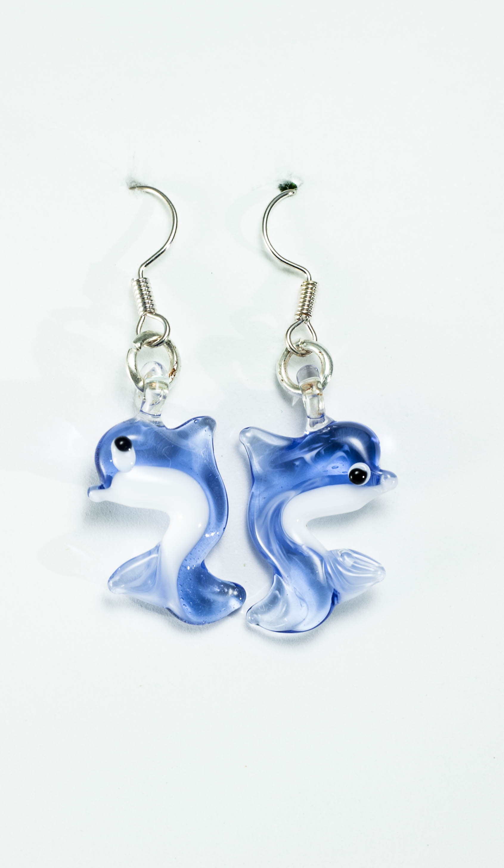 Naušnice Delfini tamnoplava prozirna